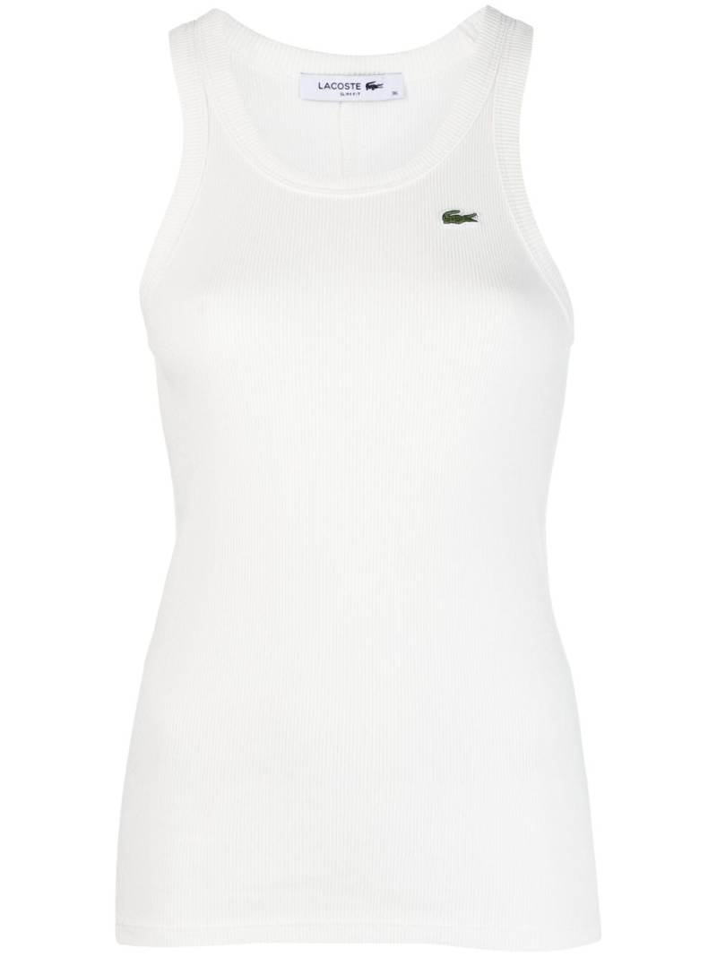 Lacoste logo-appliqué knitted tank top - White von Lacoste