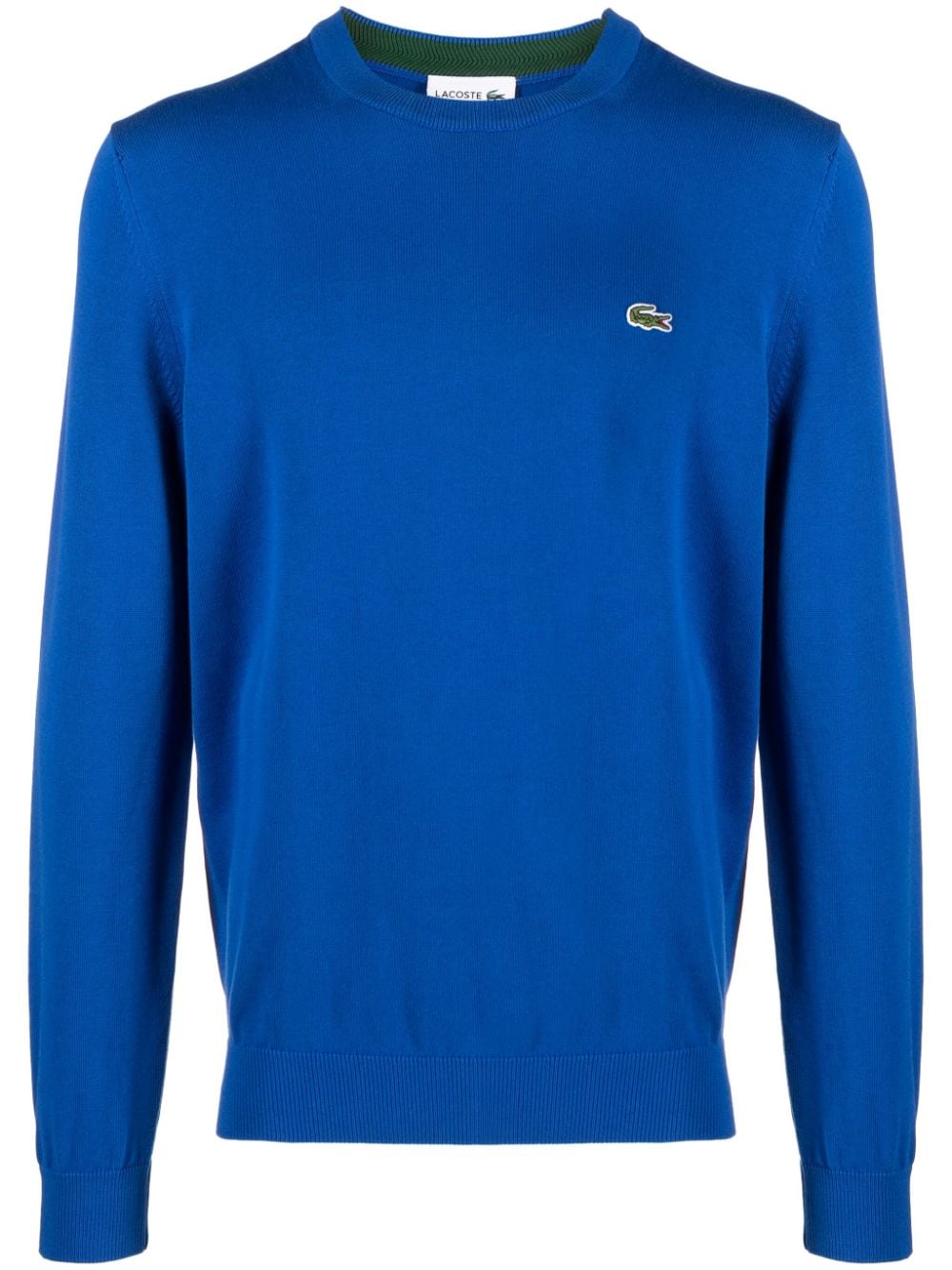 Lacoste logo-appliqué organic-cotton jumper - Blue von Lacoste