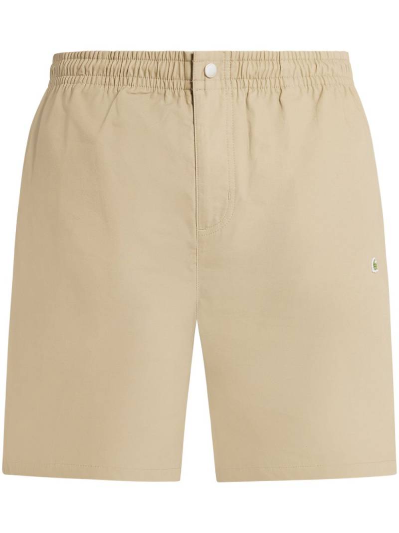 Lacoste logo-appliqué poplin shorts - Neutrals von Lacoste