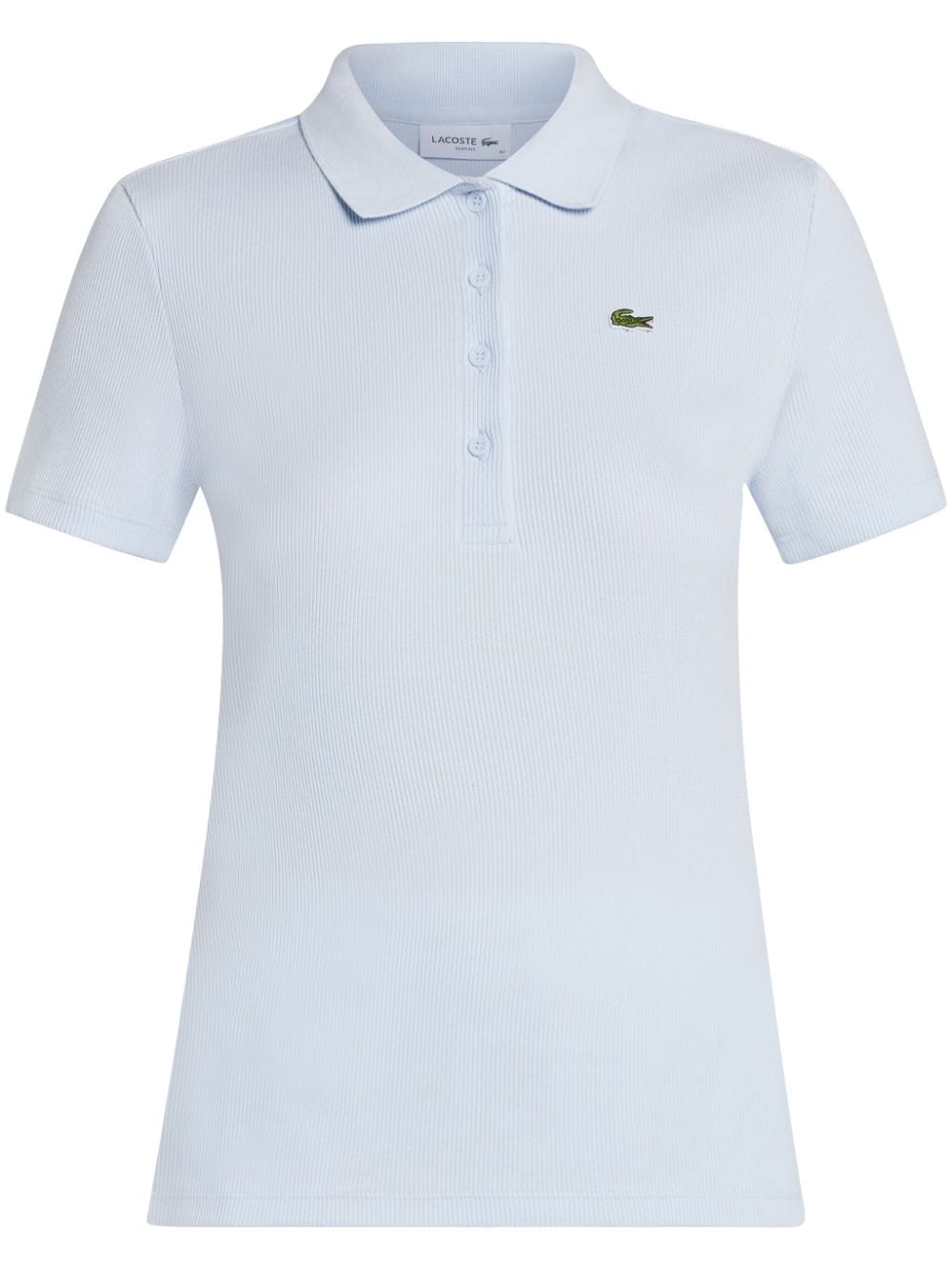 Lacoste logo-appliqué ribbed polo shirt - Blue von Lacoste