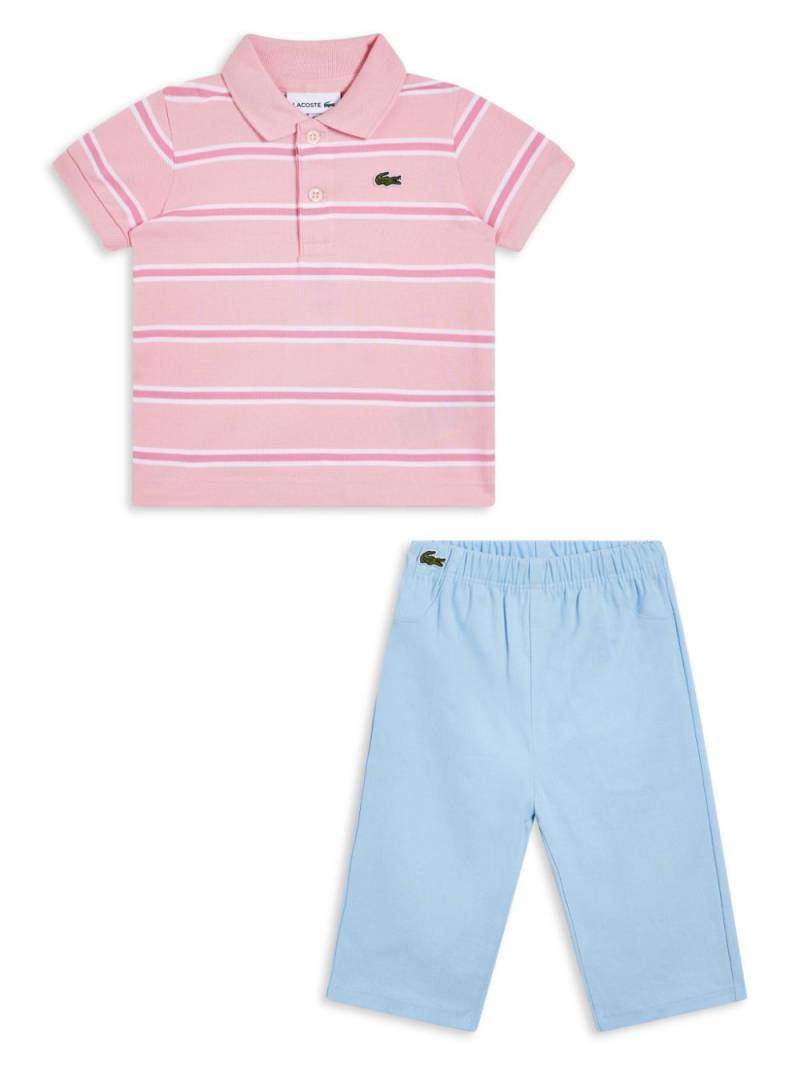 Lacoste logo-appliqué trousers set - Pink von Lacoste