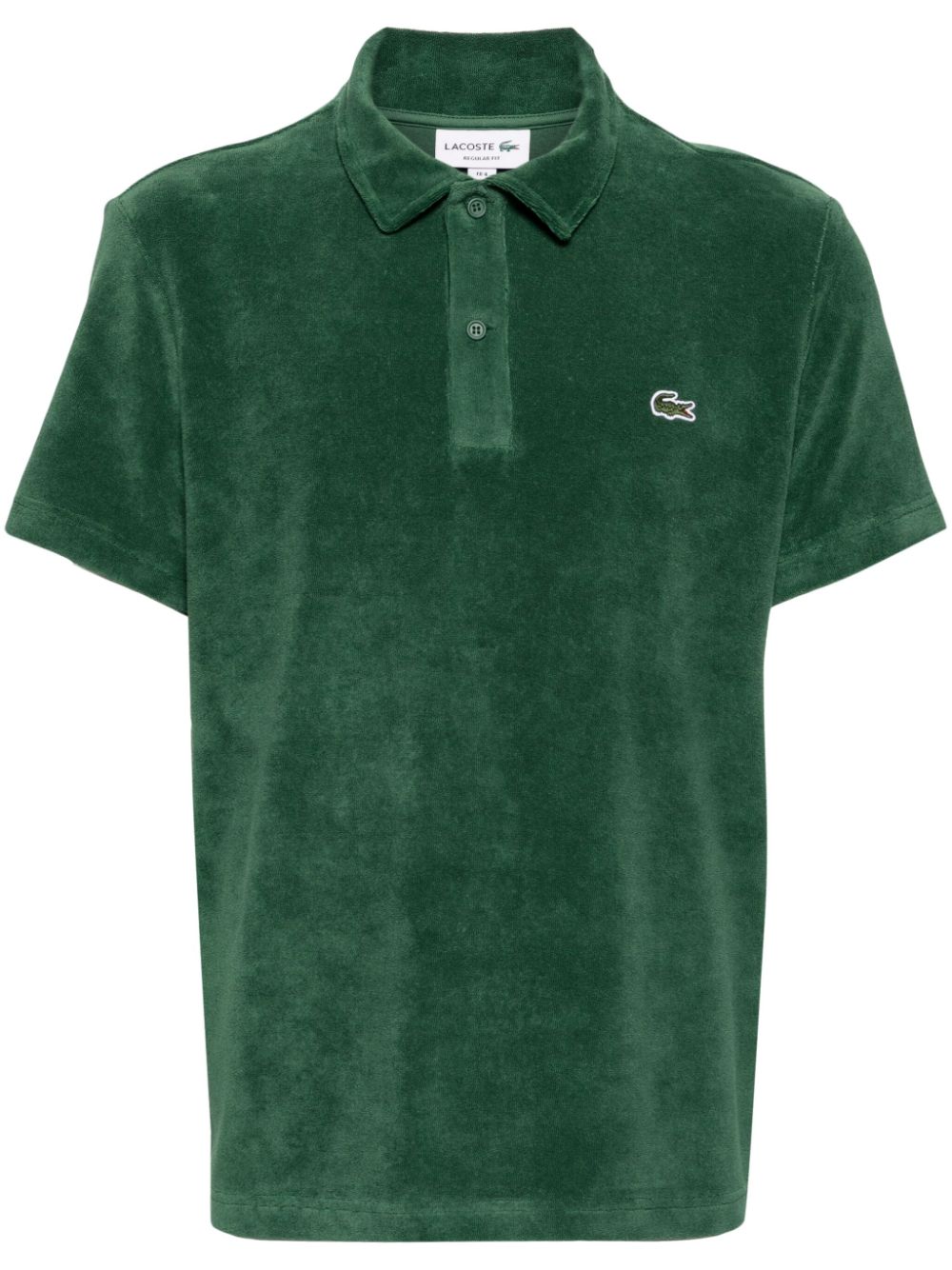 Lacoste logo-appliqué velvet polo shirt - Green von Lacoste