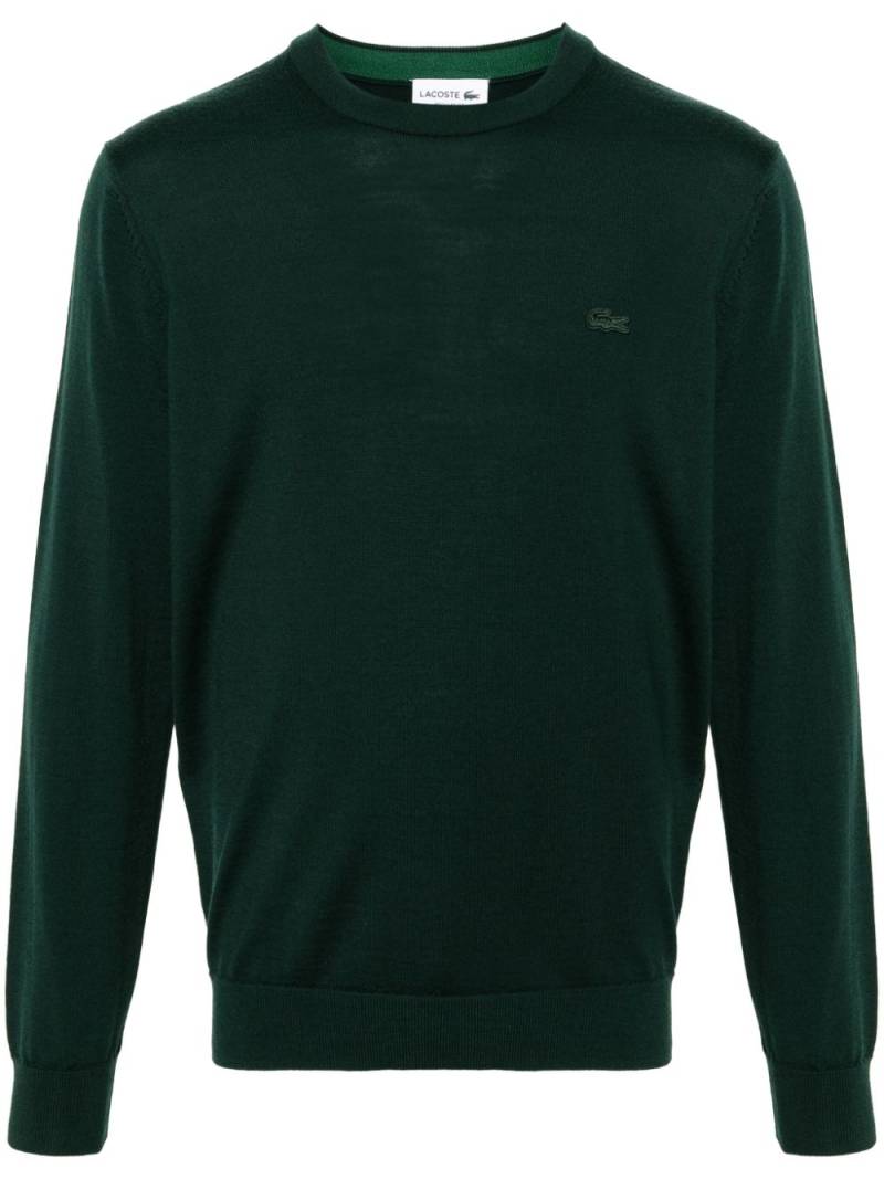 Lacoste logo-appliqué wool jumper - Green von Lacoste