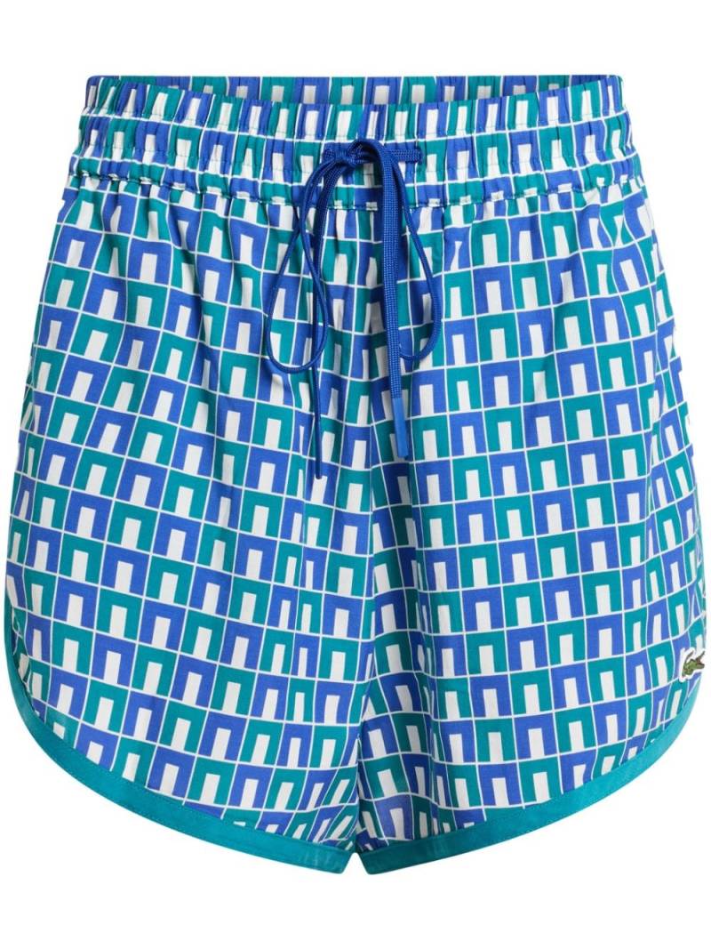 Lacoste logo-embroidered geometric-print shorts - Blue von Lacoste