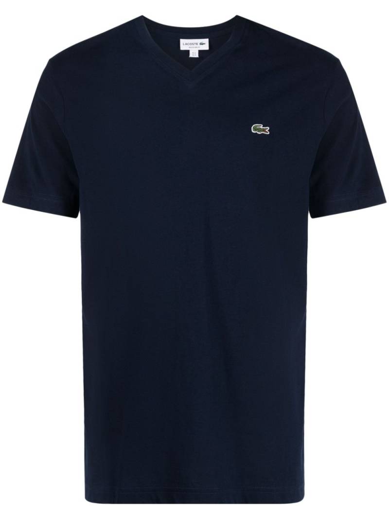 Lacoste logo-patch V-neck T-shirt - Blue von Lacoste