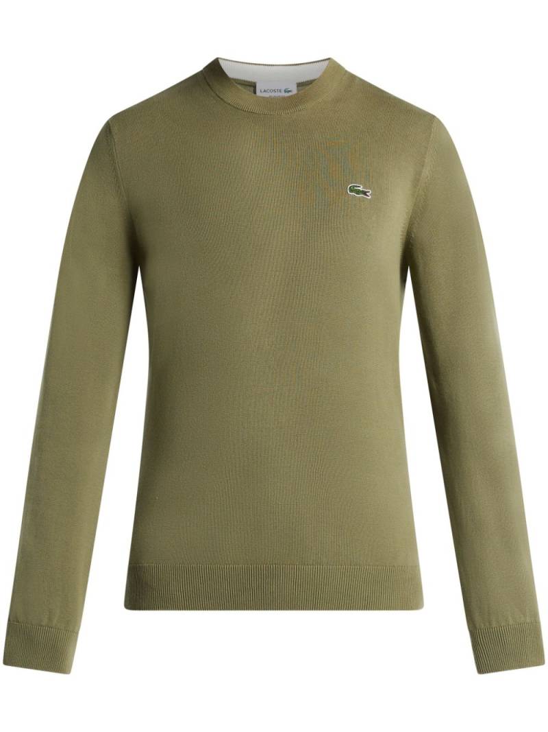 Lacoste logo-patch cotton jumper - Green von Lacoste