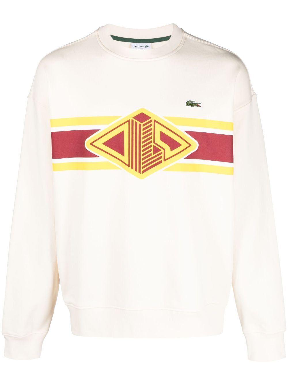 Lacoste logo-patch cotton sweatshirt - Neutrals von Lacoste