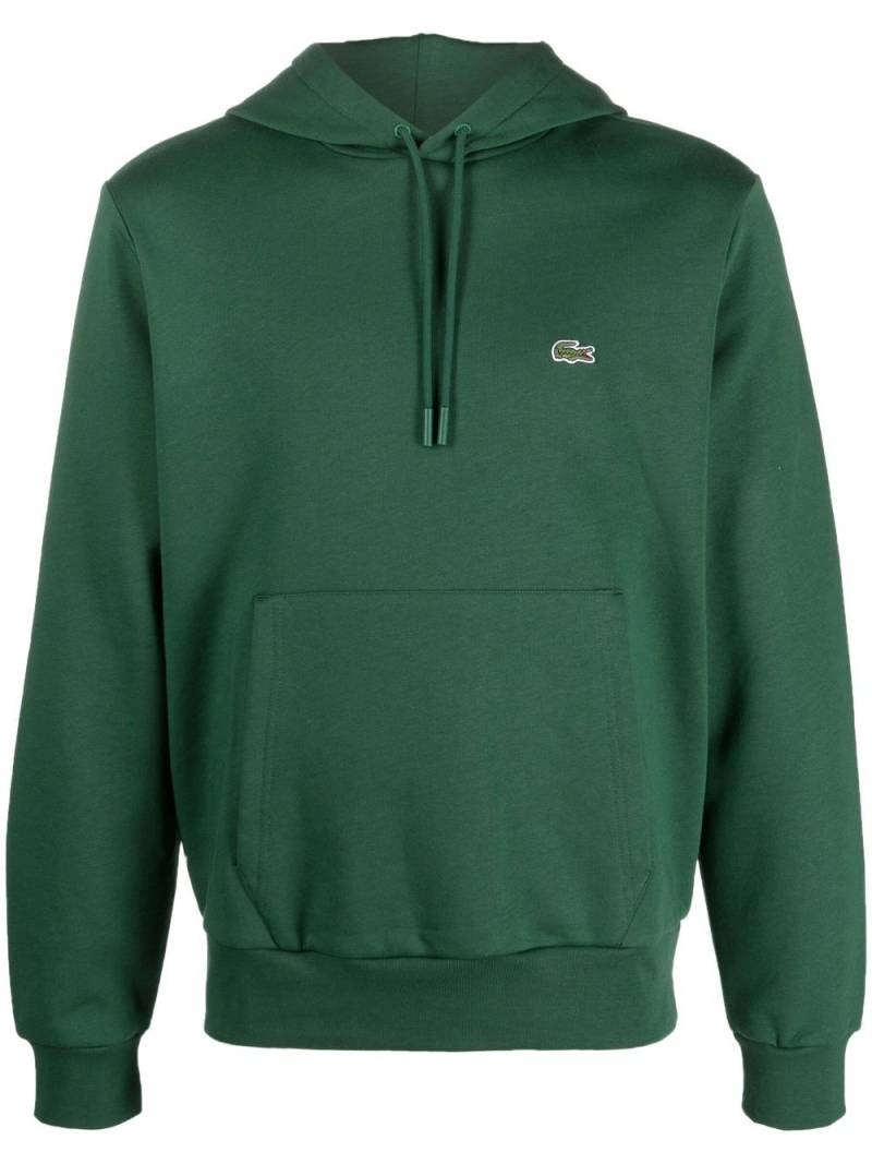 Lacoste logo-patch drawstring hoodie - Green von Lacoste