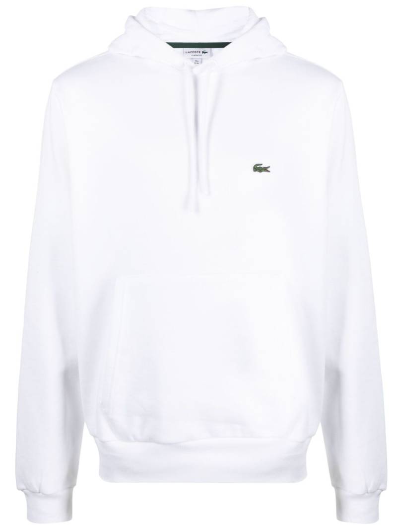 Lacoste logo-patch drawstring hoodie - White von Lacoste