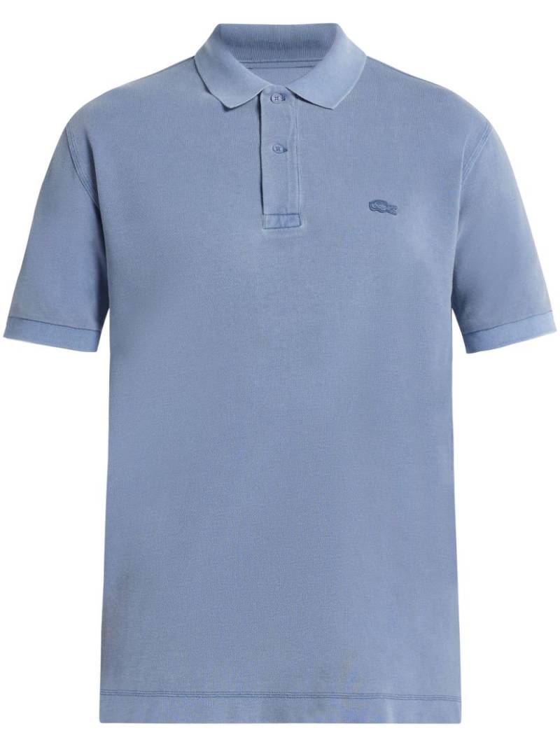 Lacoste logo-patch organic cotton polo shirt - Blue von Lacoste