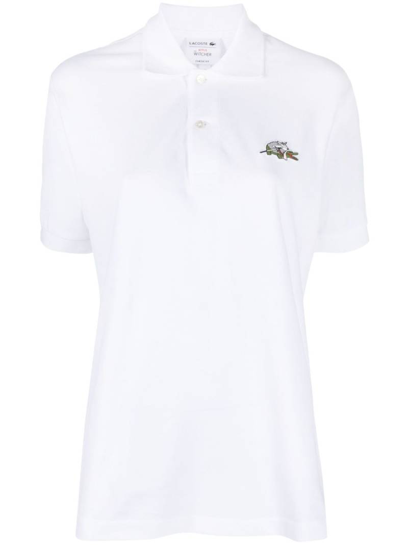 Lacoste logo-patch organic cotton polo top - White von Lacoste