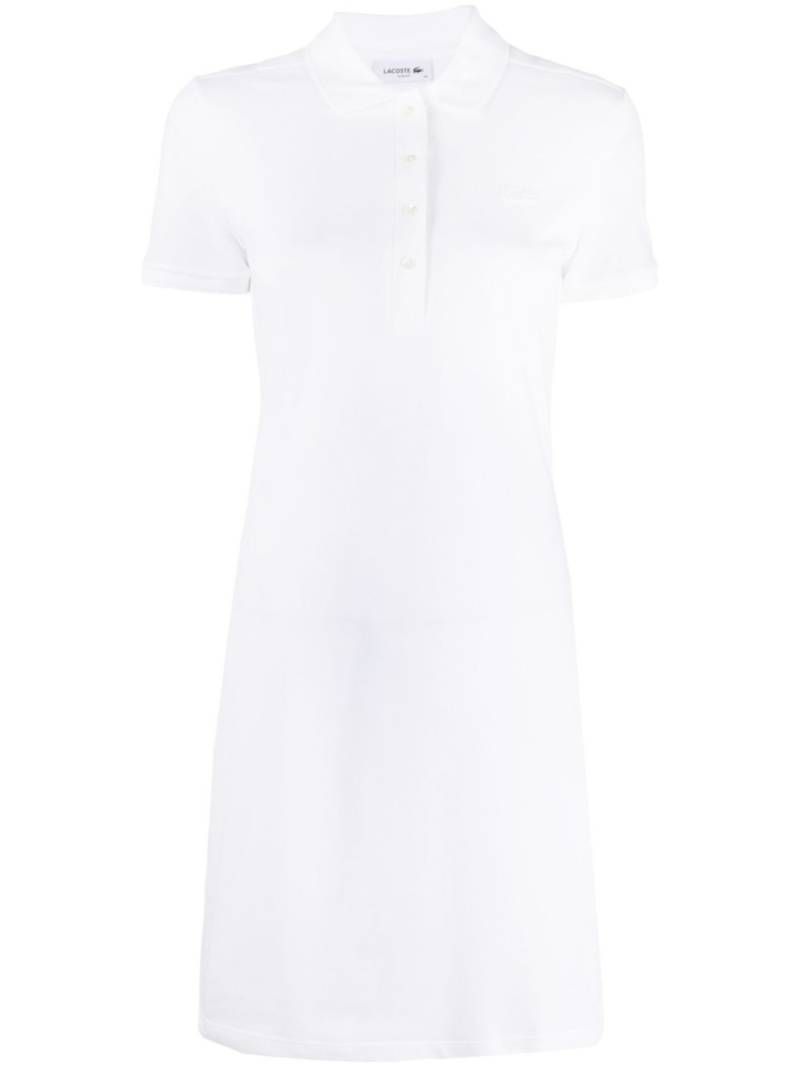 Lacoste logo-patch polo dress - White von Lacoste