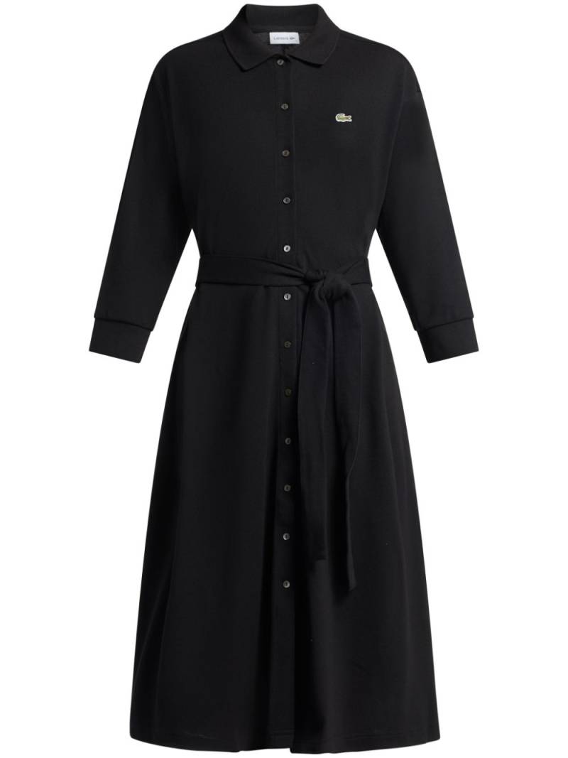 Lacoste logo-patch shirt dress - Black von Lacoste