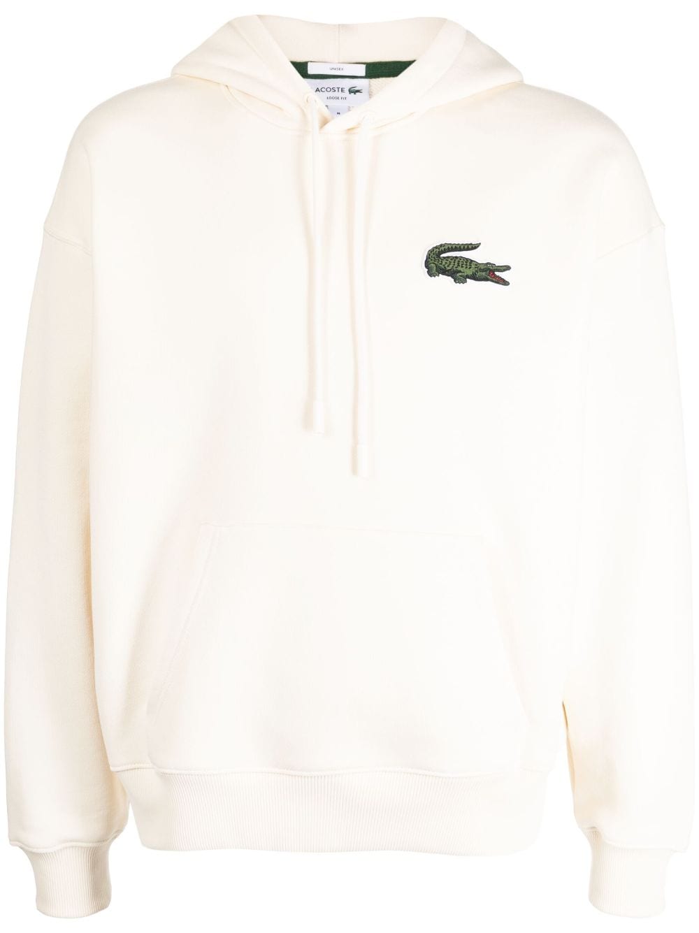 Lacoste logo-patch stretch-cotton hoodie - White von Lacoste