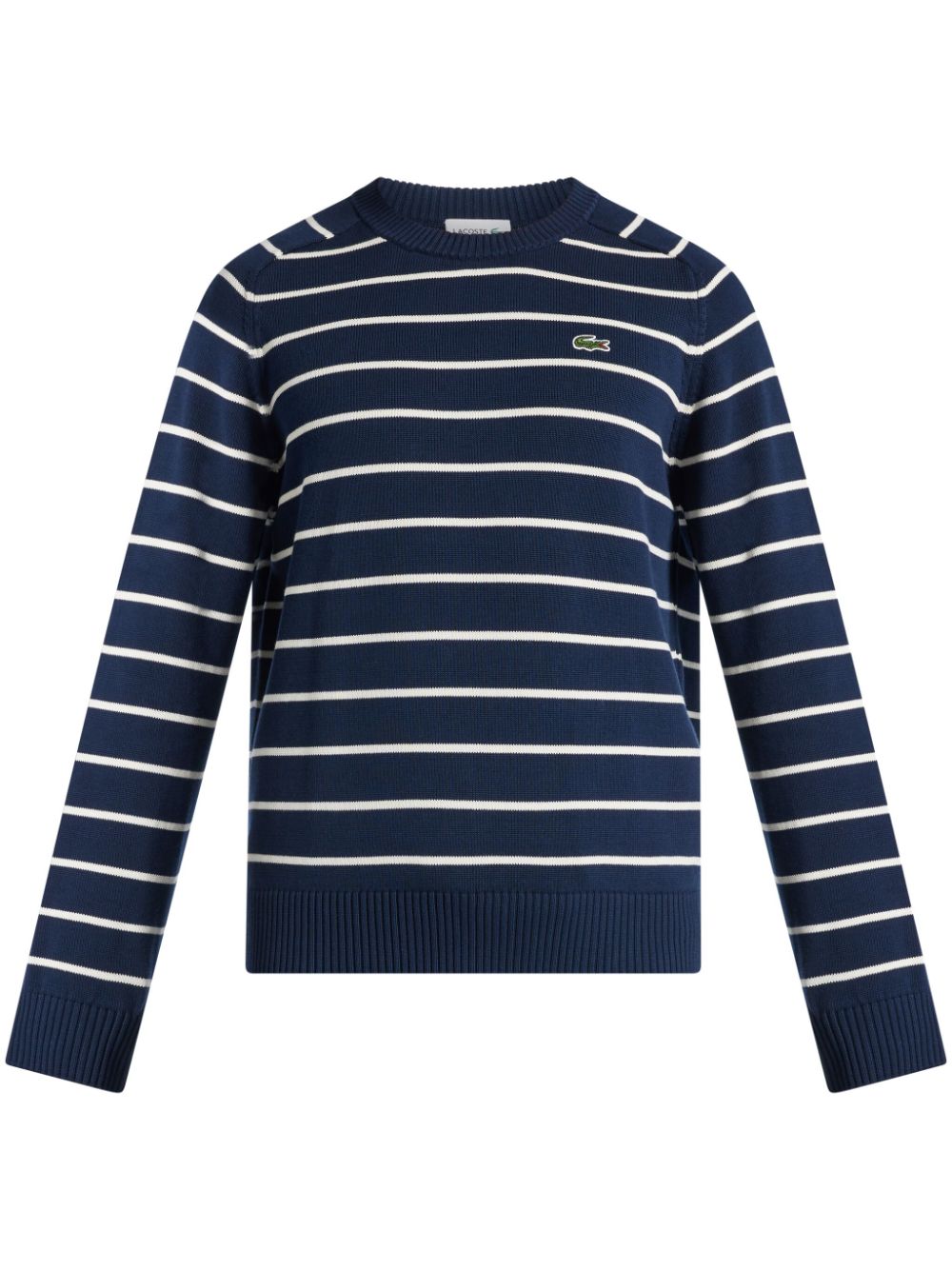 Lacoste logo-patch striped cotton jumper - Blue von Lacoste