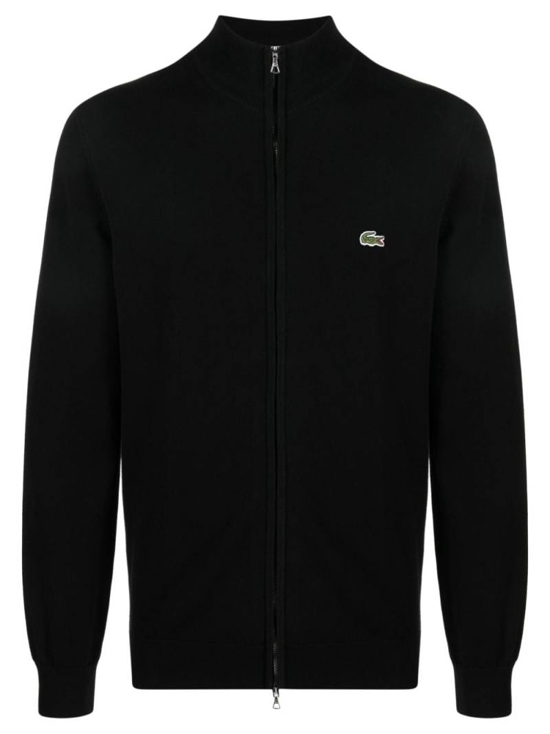 Lacoste logo-patch zip-up cardigan - Black von Lacoste