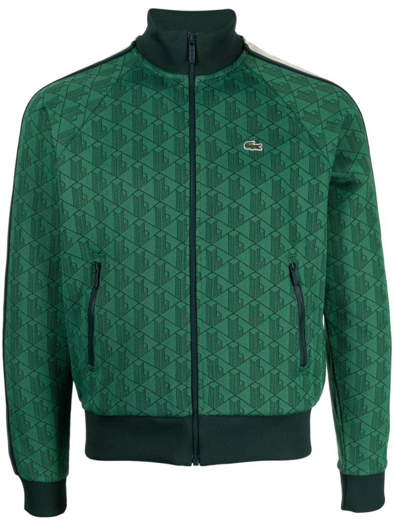 Lacoste logo-patch zip-up jacket - Green von Lacoste