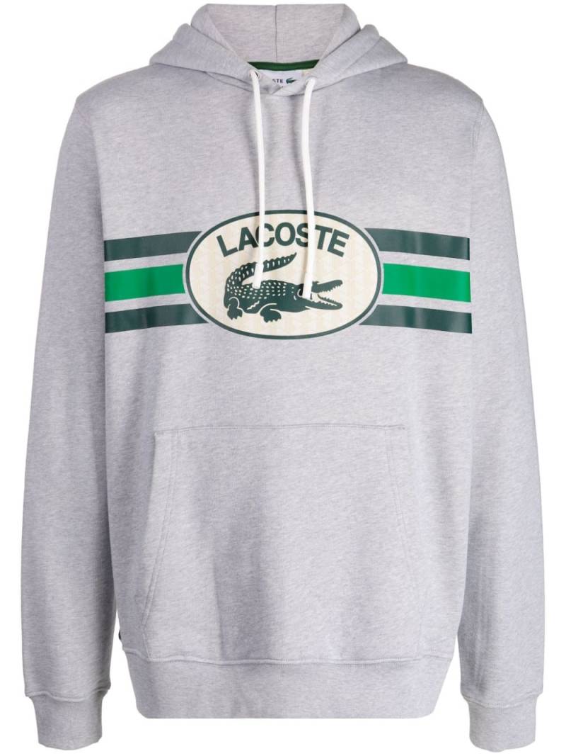 Lacoste logo-print cotton hoodie - Grey von Lacoste