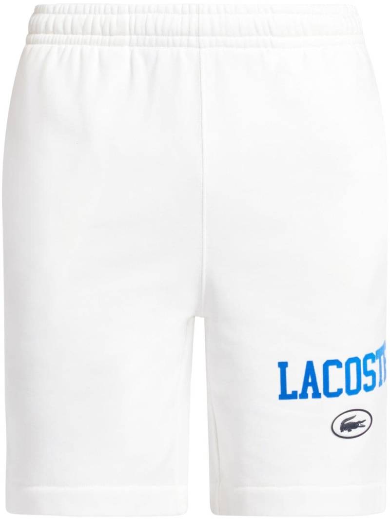 Lacoste logo-print organic cotton shorts - White von Lacoste