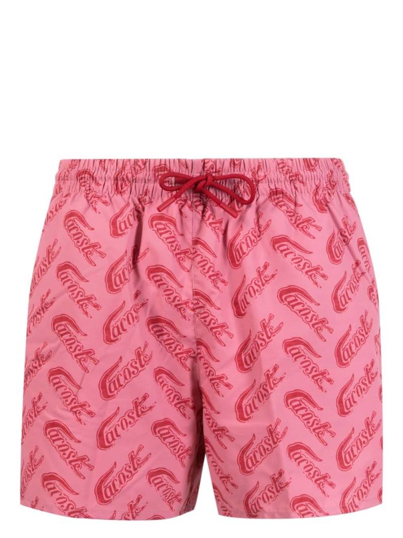 Lacoste logo-print swim shorts - Pink von Lacoste