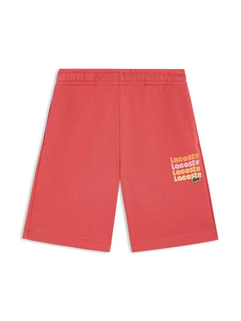 Lacoste logo-print track shorts - Pink von Lacoste