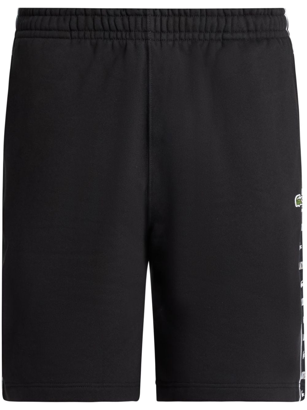 Lacoste logo-stripe fleece shorts - Black von Lacoste