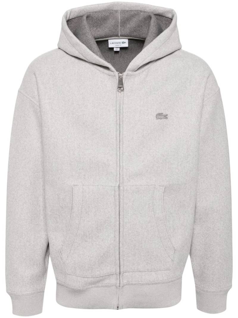 Lacoste loose fit zip-up hooded jacket - Grey von Lacoste