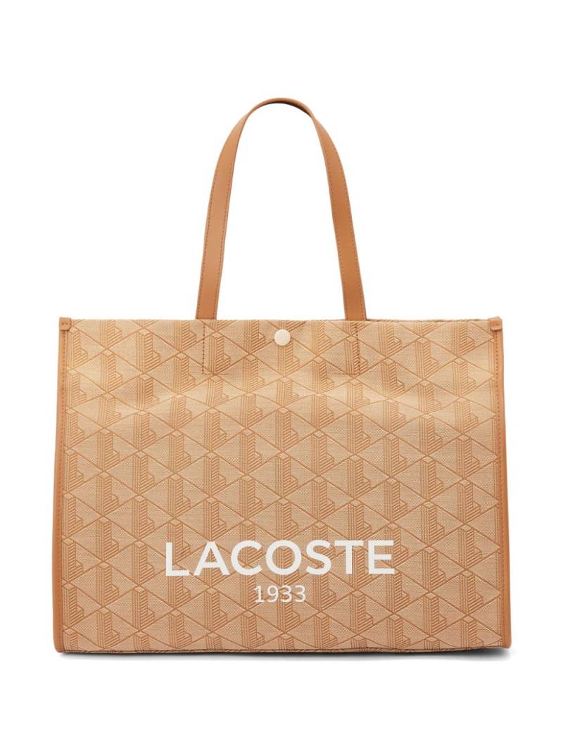 Lacoste monogram logo-print tote bag - Neutrals von Lacoste