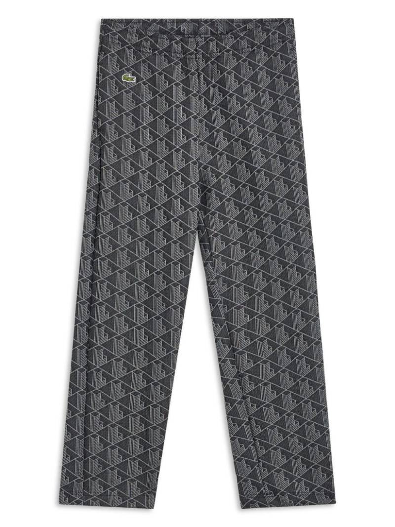 Lacoste monogram-pattern cotton track pants - Black von Lacoste