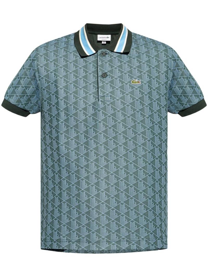 Lacoste monogram pattern polo shirt - Green von Lacoste