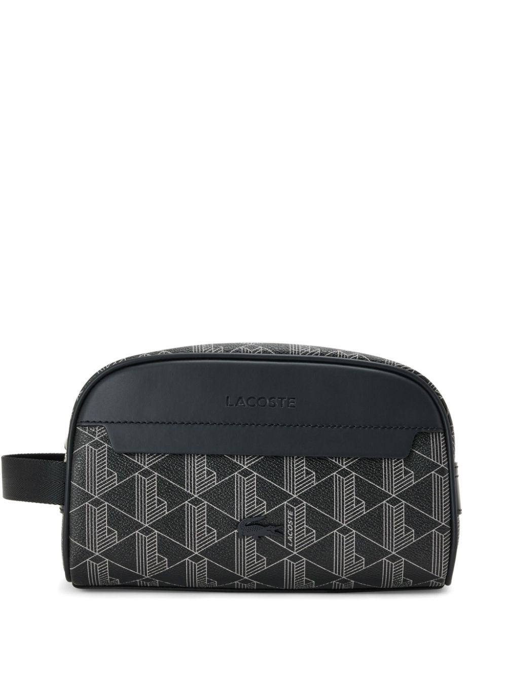 Lacoste monogram-pattern wash bag - Black von Lacoste