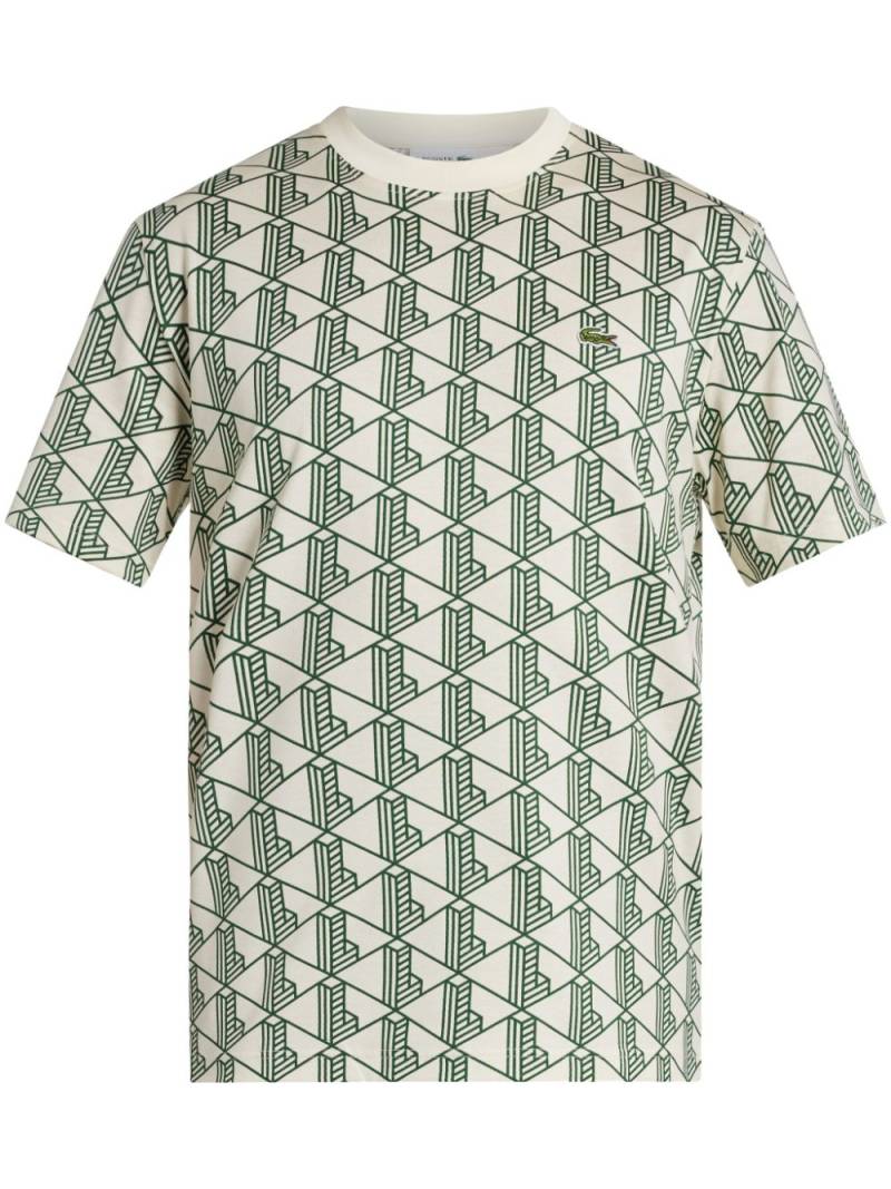 Lacoste monogram-print T-shirt - Neutrals von Lacoste