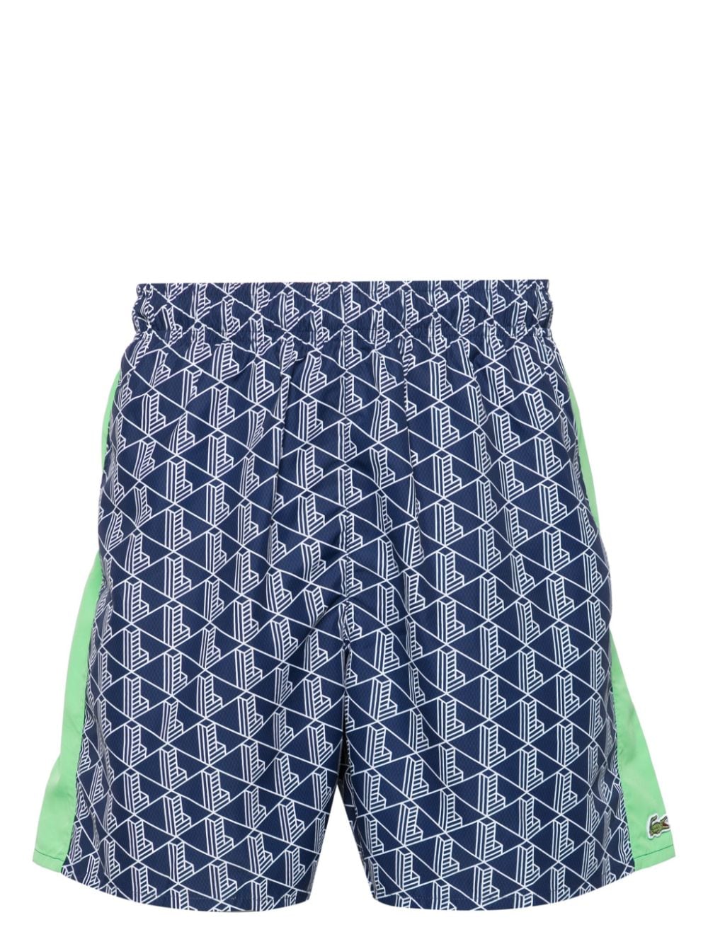 Lacoste monogram-print drawstring swim shorts - Blue von Lacoste