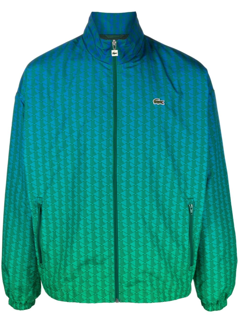 Lacoste monogram-print ombré sportsuit jacket - Blue von Lacoste