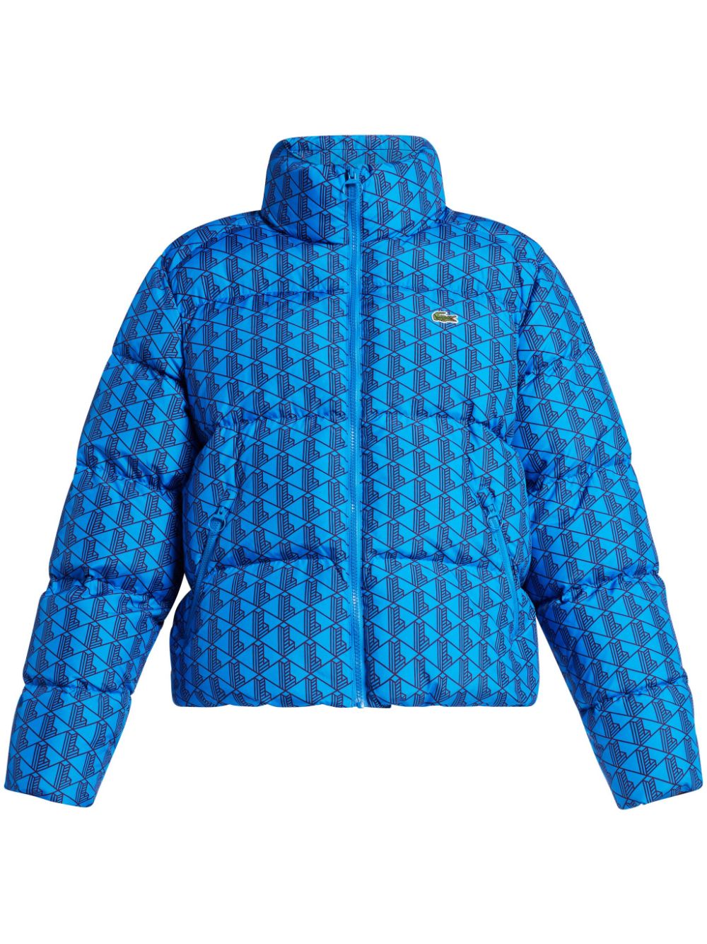 Lacoste monogram print puffer jacket - Blue von Lacoste