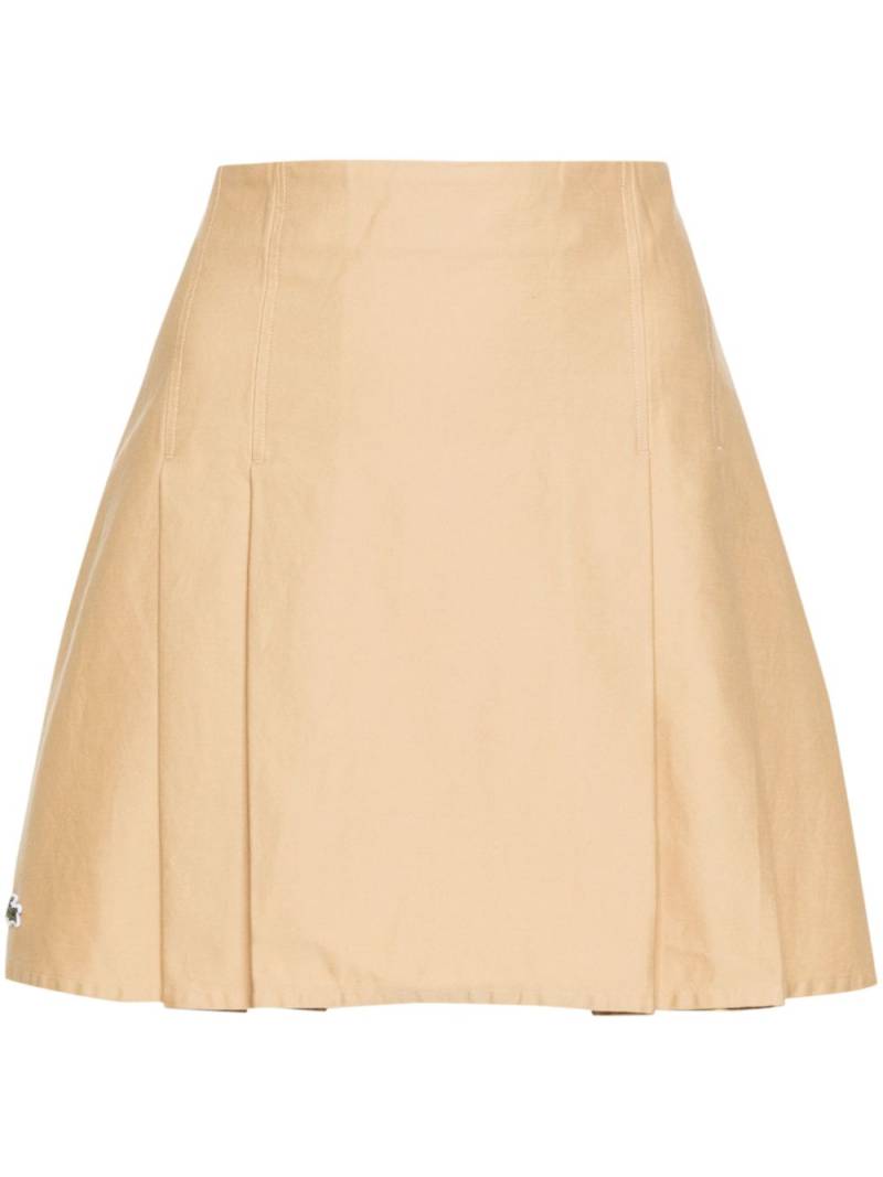 Lacoste pleated twill miniskirt - Neutrals von Lacoste