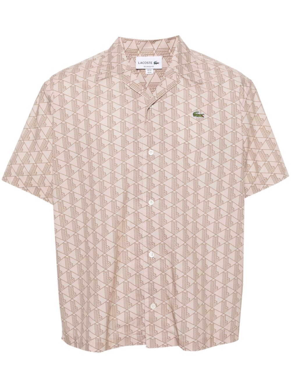 Lacoste short-sleeve geometric-print shirt - Neutrals von Lacoste