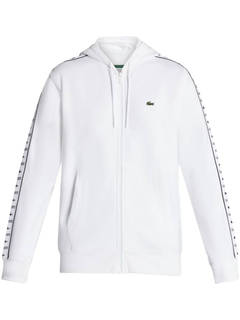 Lacoste side stripe zip-up hoodie - White von Lacoste