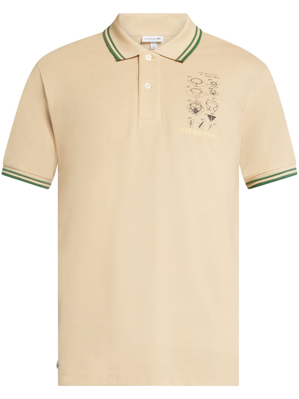 Lacoste slogan-embroidered cotton polo shirt - Neutrals von Lacoste