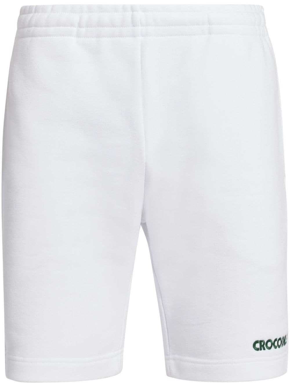 Lacoste slogan-embroidered cotton track shorts - White von Lacoste