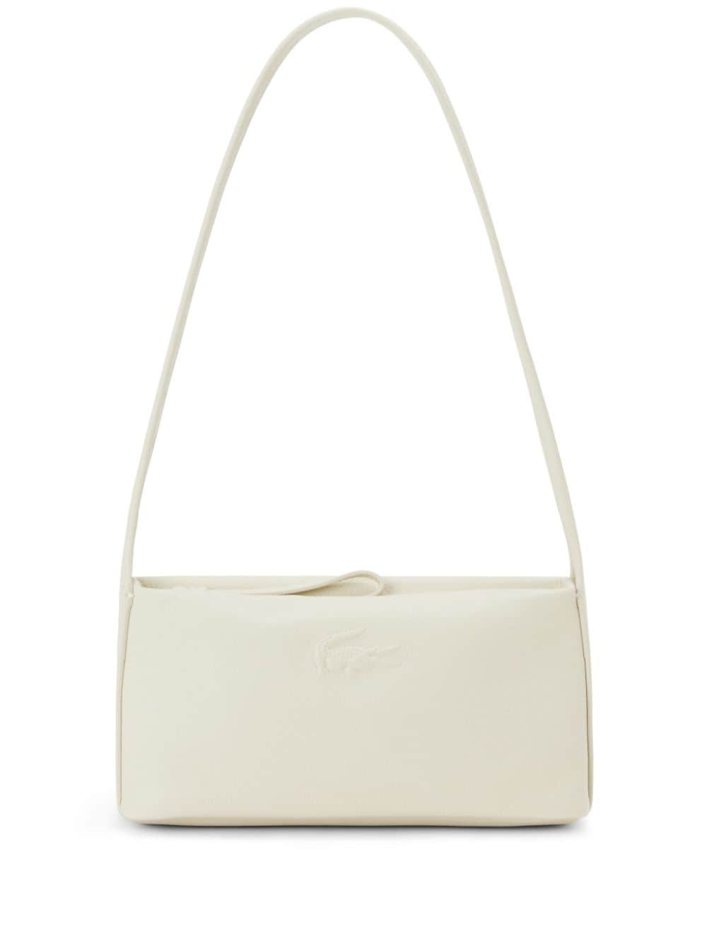 Lacoste small City Court leather shoulder bag - White