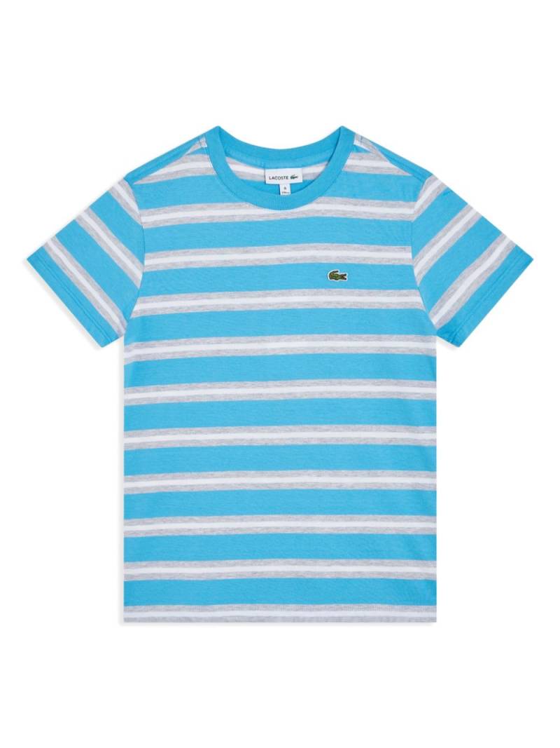 Lacoste striped cotton T-shirt - Blue von Lacoste