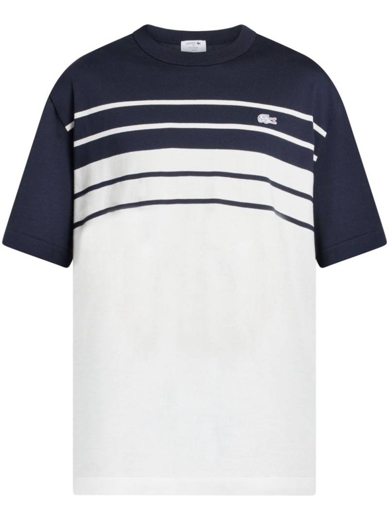 Lacoste striped organic cotton T-shirt - White von Lacoste