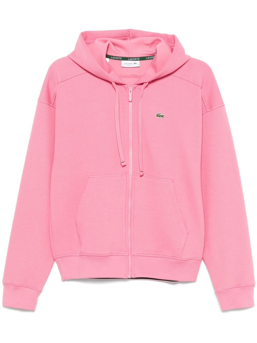 Lacoste zip-up piqué hoodie - Pink von Lacoste