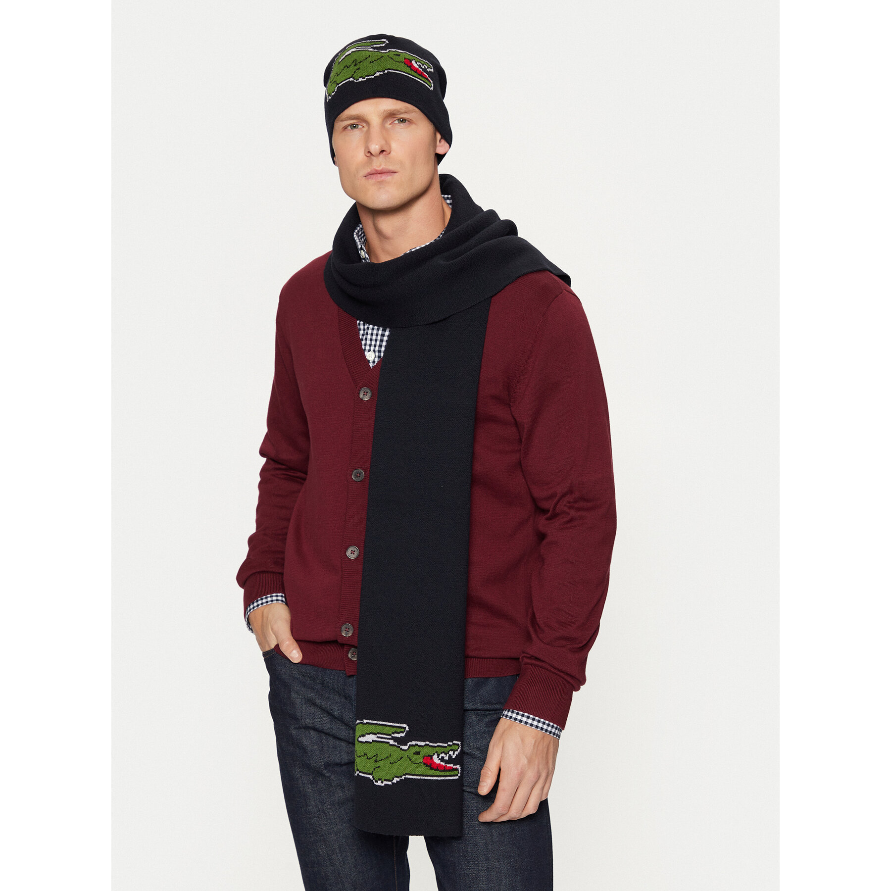 Set Schal und Mütze Lacoste RB1515-00 Dunkelblau Set Schal und Mütze Lacoste RB1515-00 Dunkelblau von Lacoste