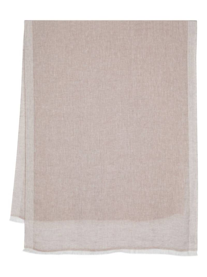 Lady Anne fringed linen scarf - Neutrals von Lady Anne