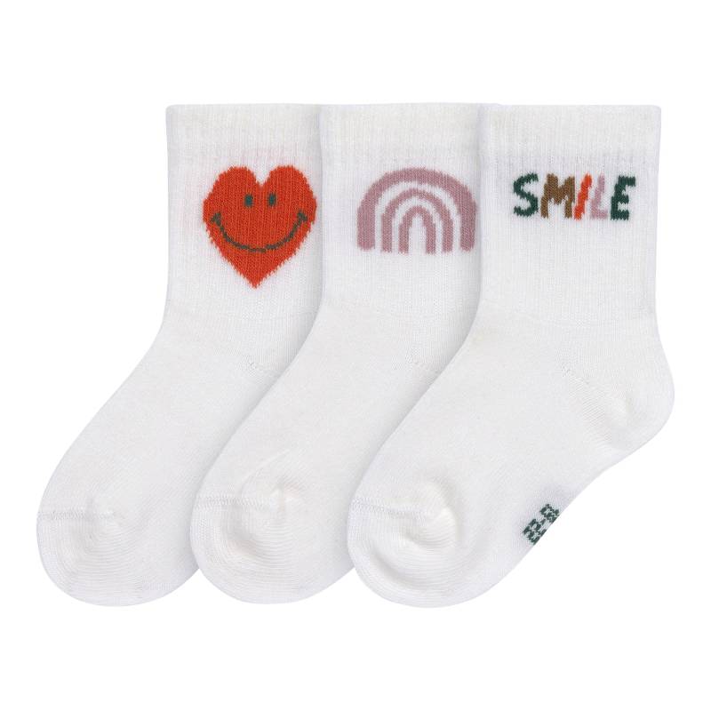 3er-Pack Socken Smile Herz Regenbogen Little Gang von Lässig