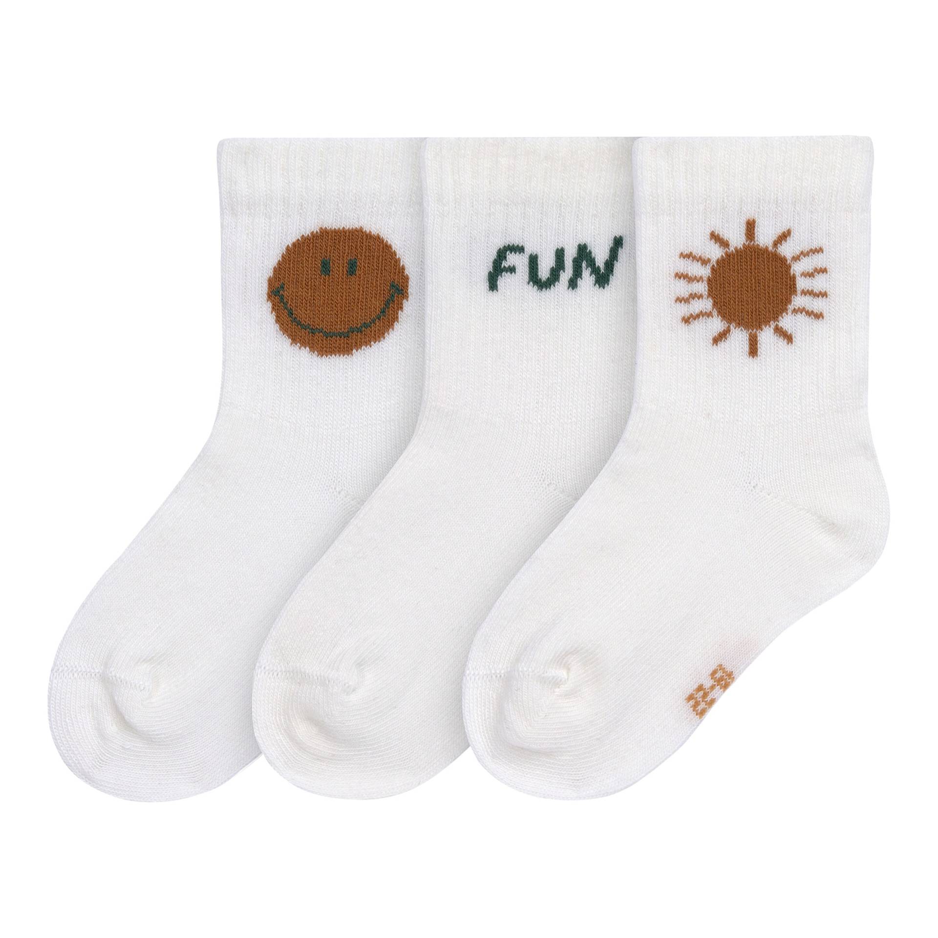 3er-Pack Socken Smiley Fun Sonne Little Gang von Lässig