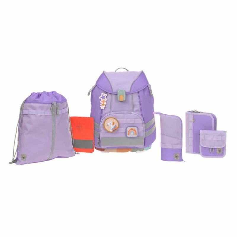 Flexy - Schulrucksack Set, 7-teilig in Violett von Lässig