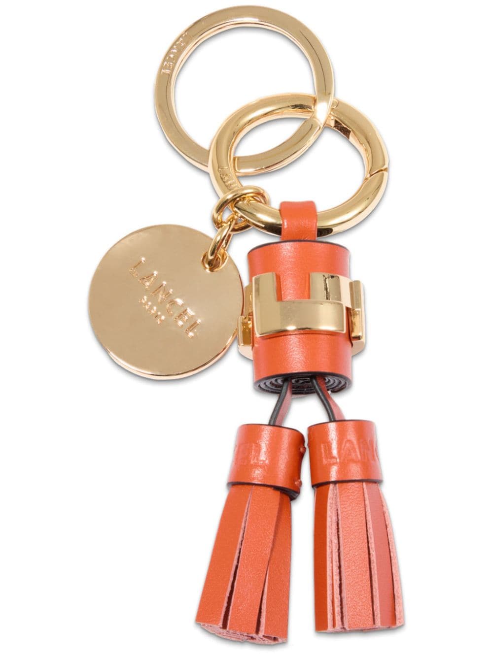 Lancel large Duo Tassel leather keyring - Orange von Lancel